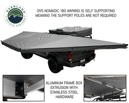 Nomadic Awning 180 - Dark Gray Cover With Black Cover Universal