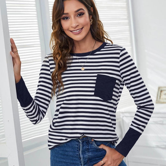 Striped Round Neck Long Sleeve